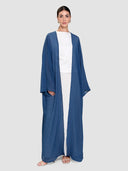 Hind Long Cardigan Abaya - Night Blue