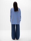 Jennifer Oversized Striped Shirt - Blue & White