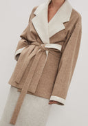 Elizabeth Belted Jacket Coat - Beige