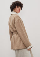 Elizabeth Belted Jacket Coat - Beige