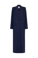 Noura Long Blazer Abaya - Dark Blue