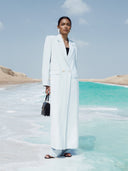 Noura Long Blazer Abaya - Cloud Blue