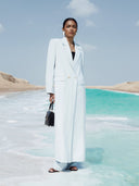 Noura Long Blazer Abaya - Cloud Blue