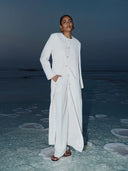 Ohood Long Jacket Abaya - Cloud Blue