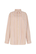Jennifer Oversized Striped Shirt - Blue & White