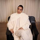 Nouf Long Blazer Abaya - Off-White