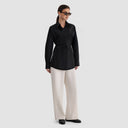 Yasmine Shirt - Black With White Grid