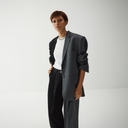 Zelda Trousers - Two-Tone Black & Grey Pinstripe