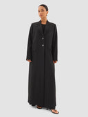 Rawan Long Blazer Abaya - Black