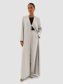 Almaha Long Jacket Abaya - Cloud Blue