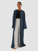 Hind Long Cardigan Abaya - Night Blue