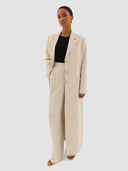 Rawan Long Blazer Abaya - Off-White