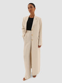 Rawan Long Blazer Abaya - Off-White